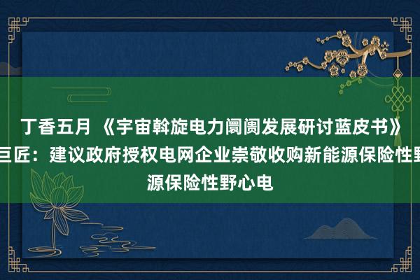 丁香五月 《宇宙斡旋电力阛阓发展研讨蓝皮书》发布 巨匠：建议政府授权电网企业崇敬收购新能源保险性野心电